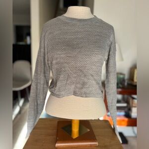 Abound Gray Women's Crop Top Large Textured